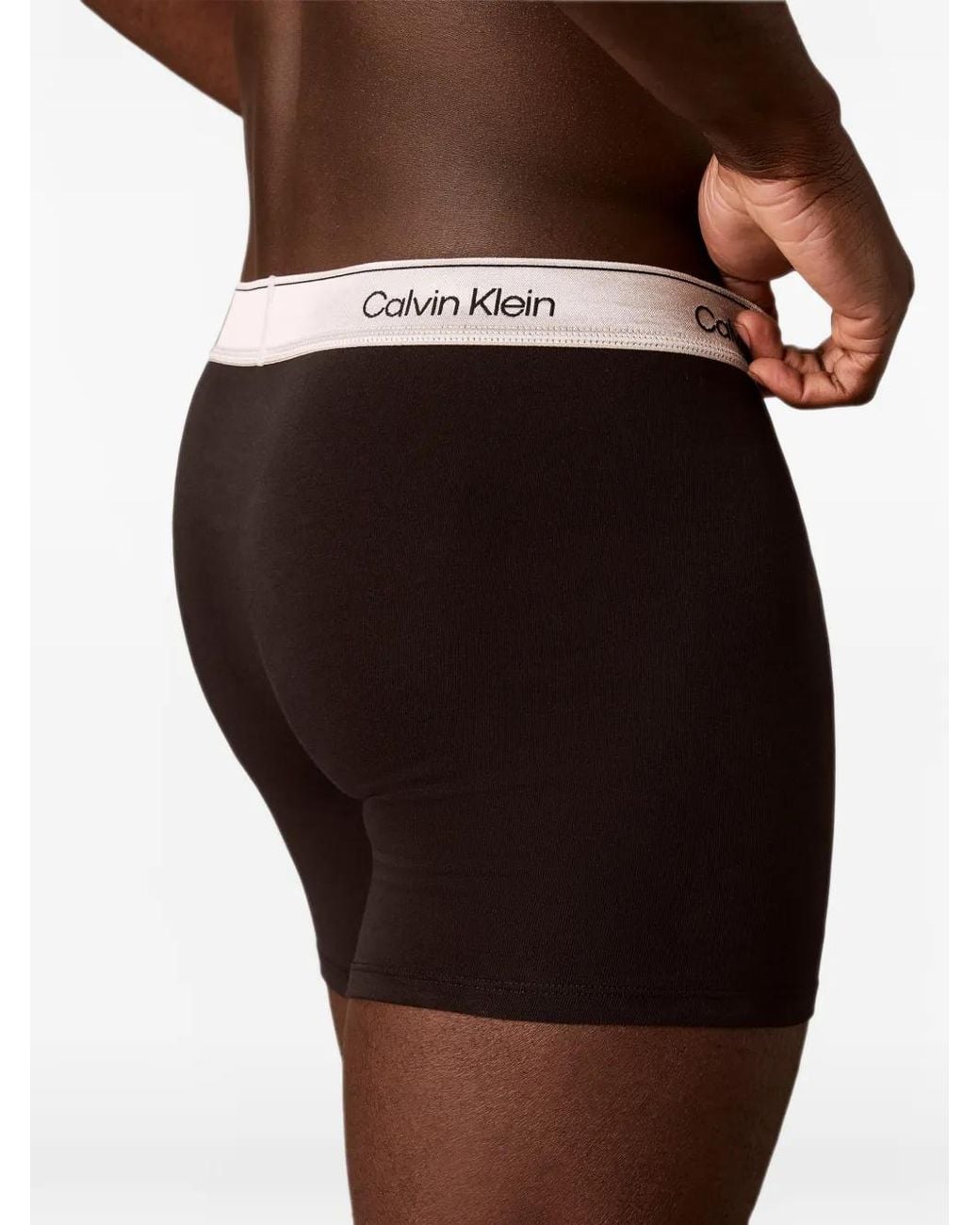 Calvin Klein Black Logo-Waistband Boxer Briefs (Set Of Three) for men