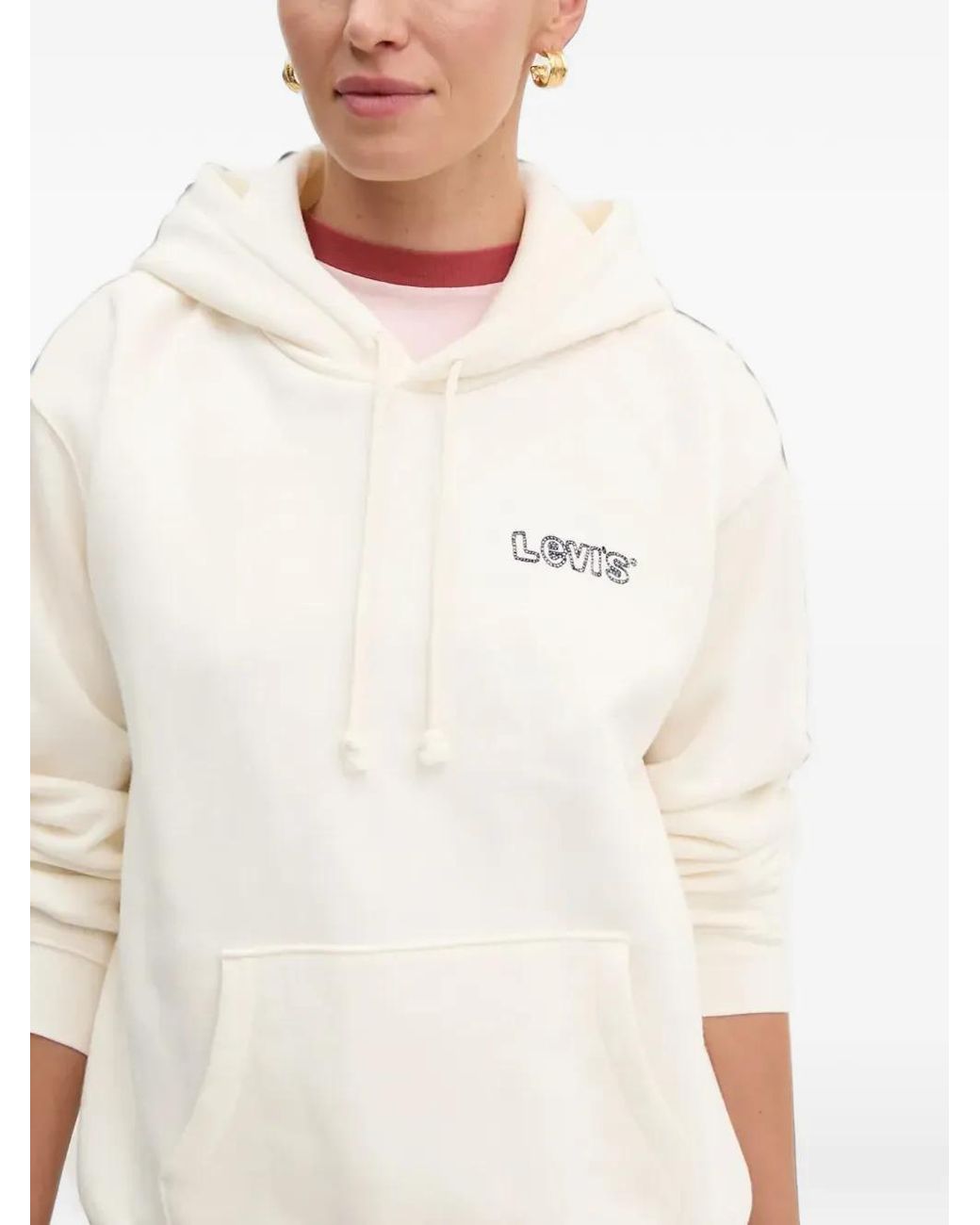 Levi's White Drawstring Hoodie