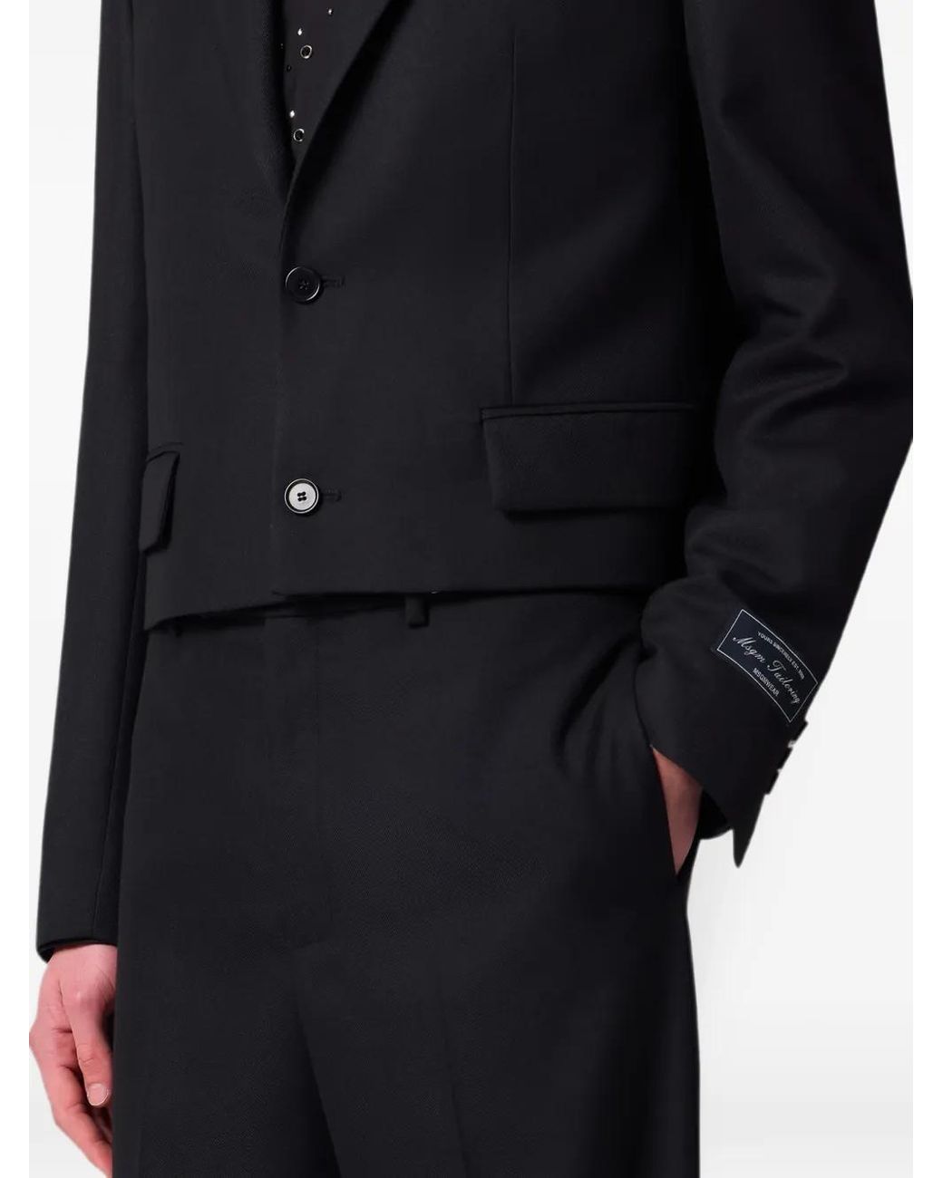 Veste Crop À Revers Crantés MSGM pour homme en coloris Blue