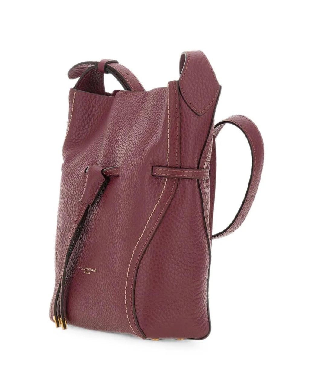 Gianni Chiarini Purple Sienna Grained-Leather Shoulder Bag