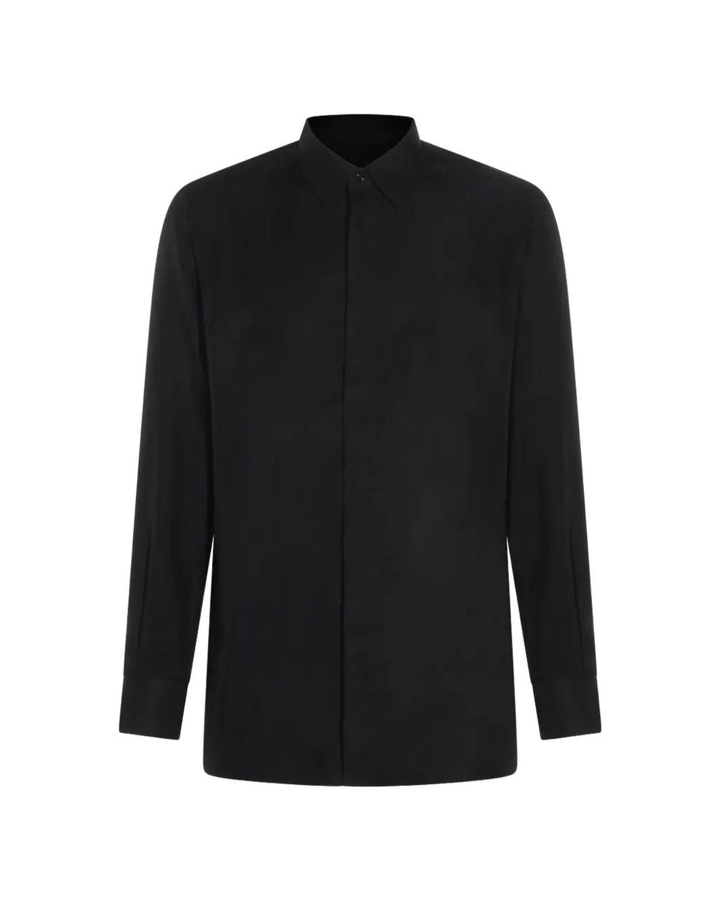 Tom Ford Black Drapy Twill Fluid Fit Shirt for men