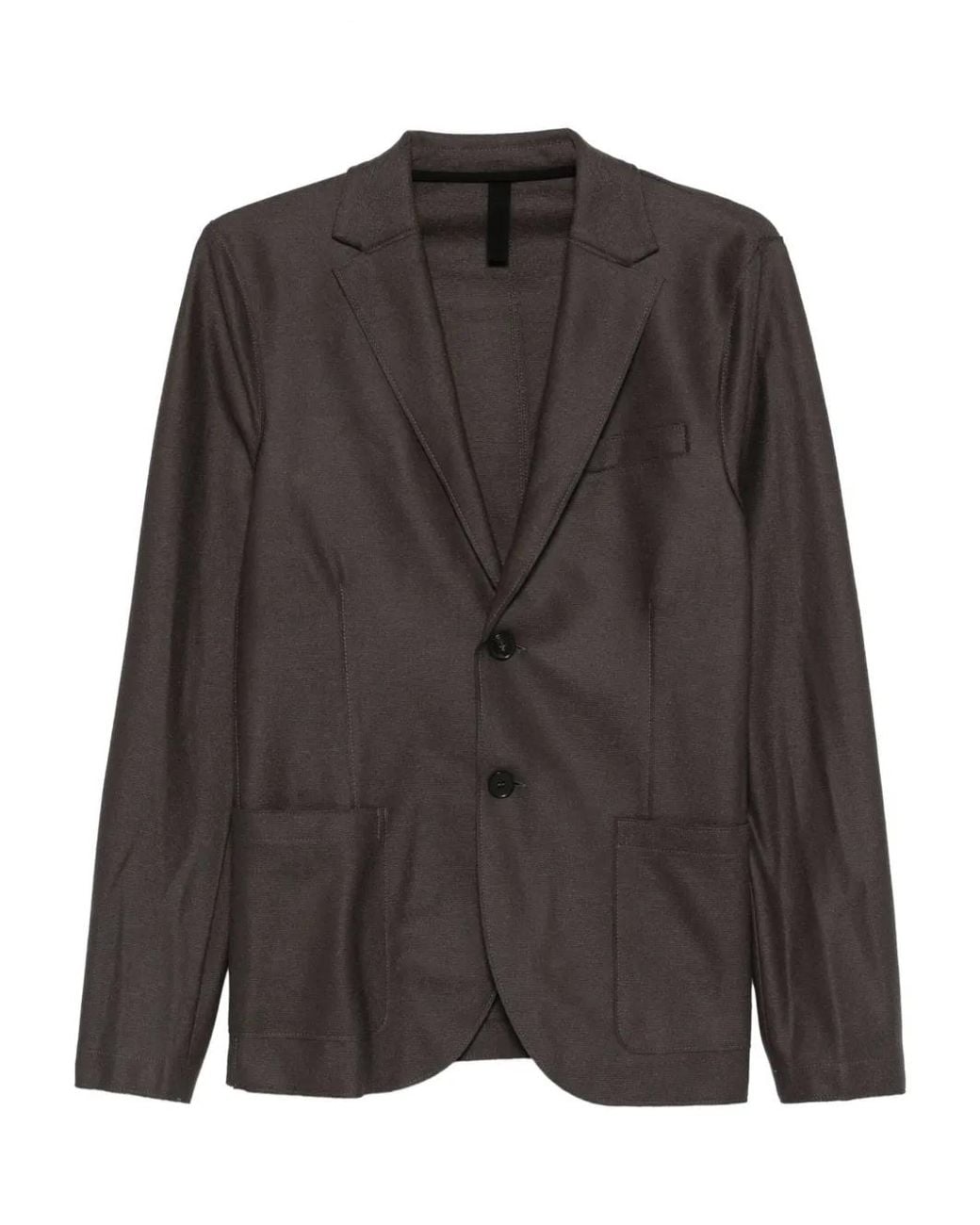 Harris Wharf London Black Single-Breasted Virgin-Wool Blazer for men
