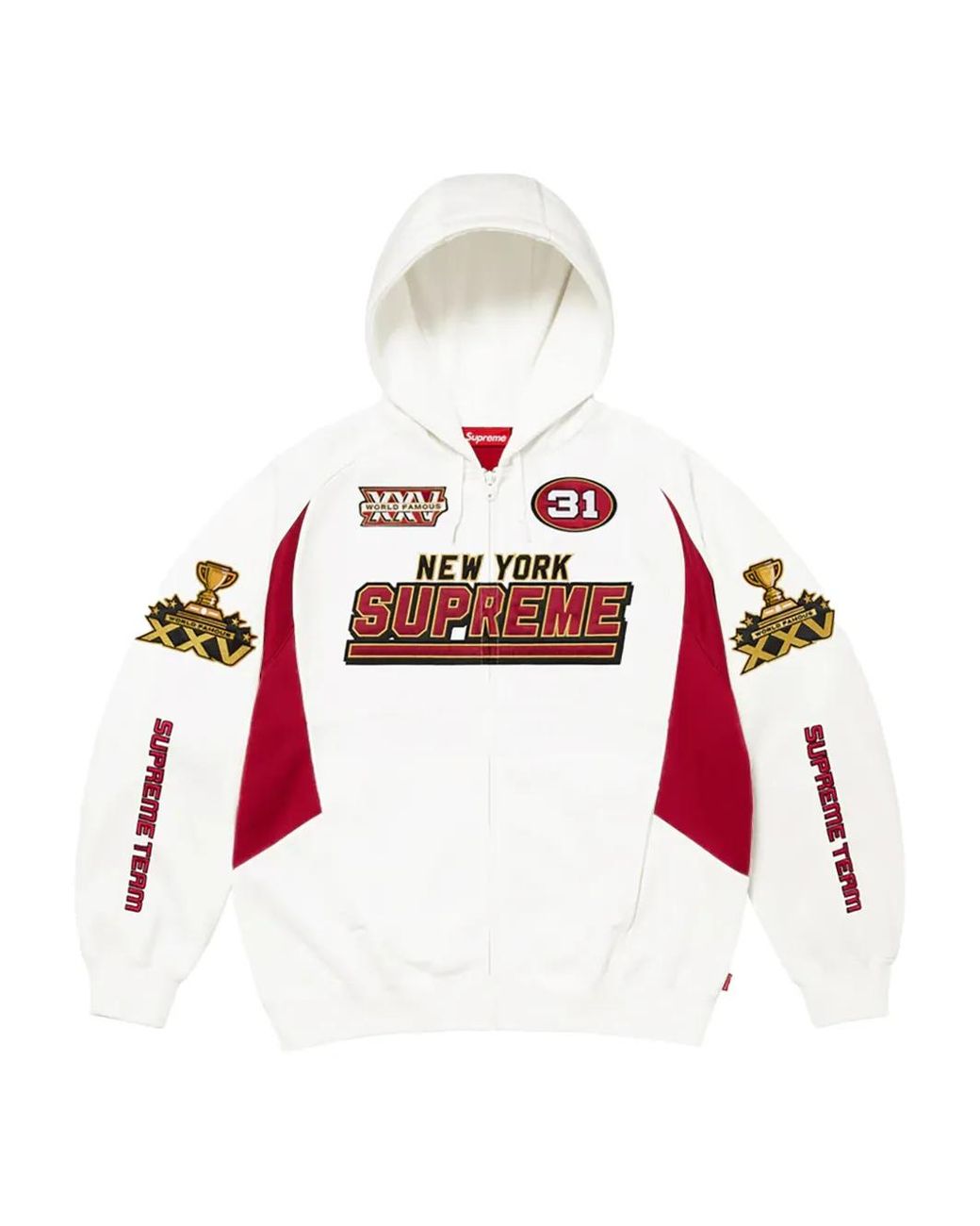 Supreme Red Zip-Up Hoodie for men
