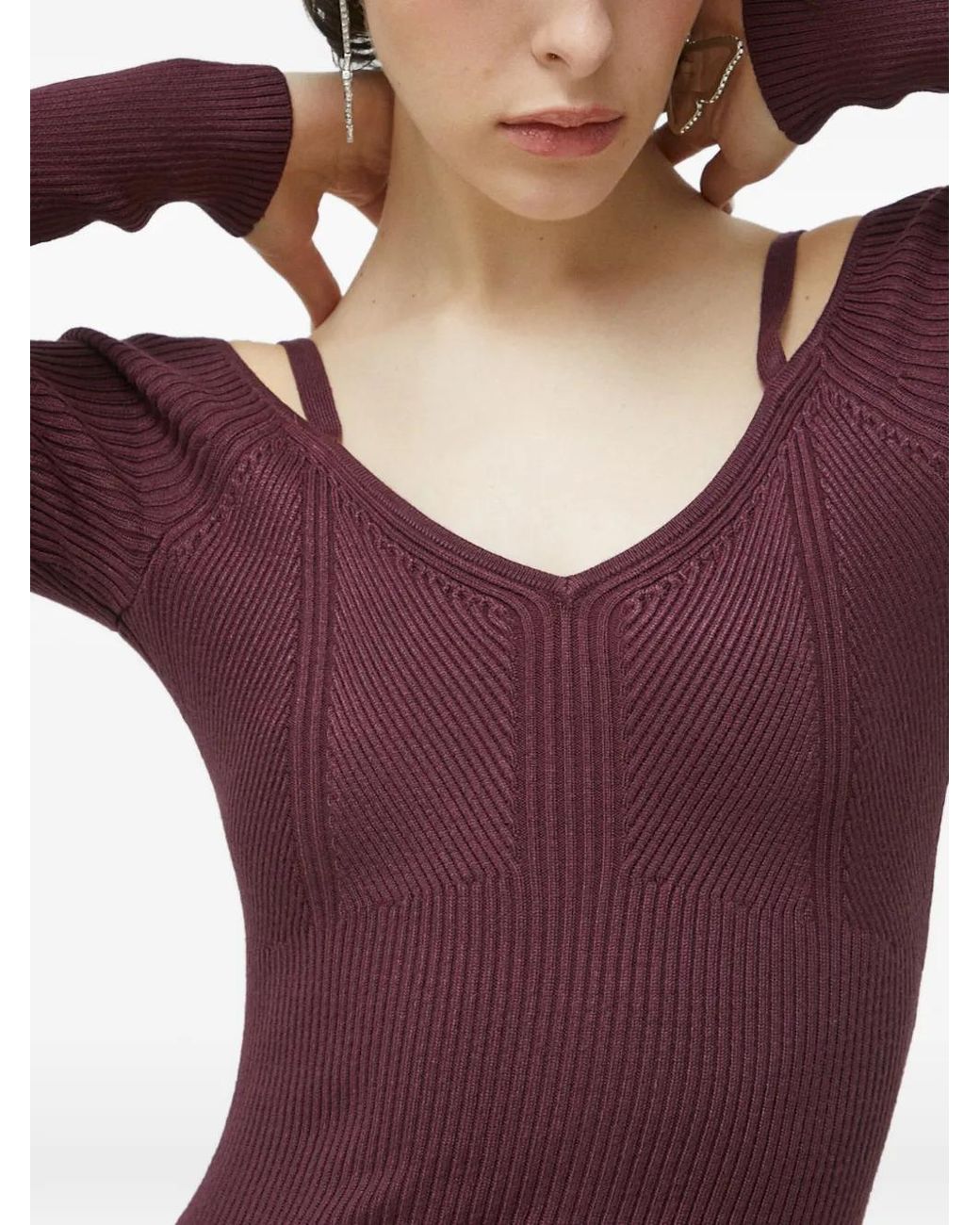 Abercrombie & Fitch Purple Robe Mi-Longue À Col V