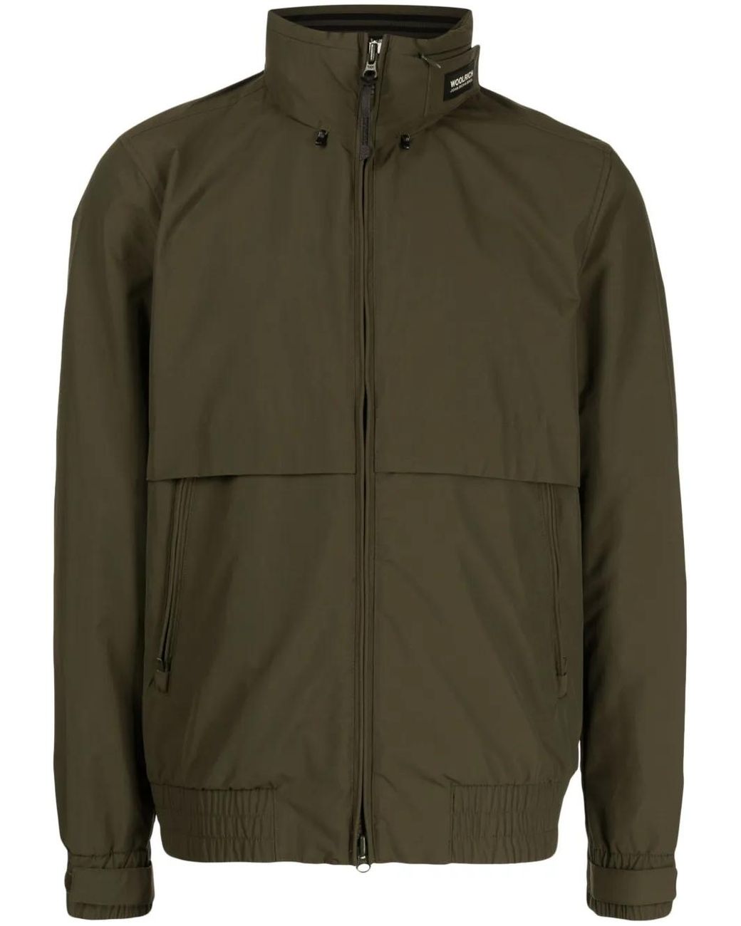 Woolrich Green High-Neck Zip-Up Jacket for men