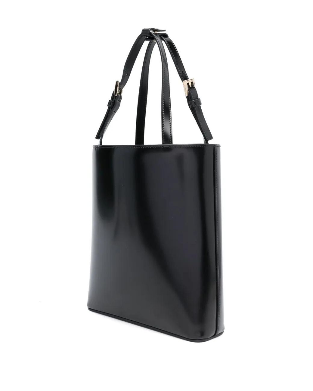 Prada Black Triangle Logo-Plaque Bucket Bag