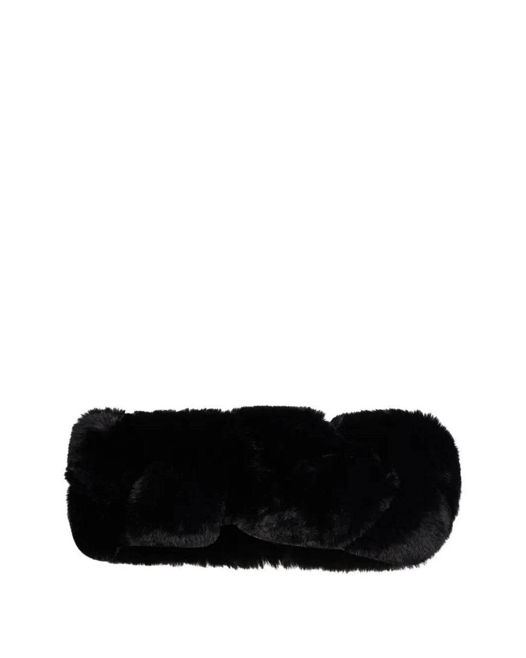 Magda Butrym Black Faux-Fur Peplum-Hem Stole