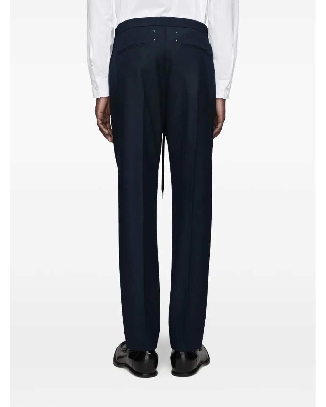 Maison Margiela Blue Tailored Virgin Wool Trousers for men
