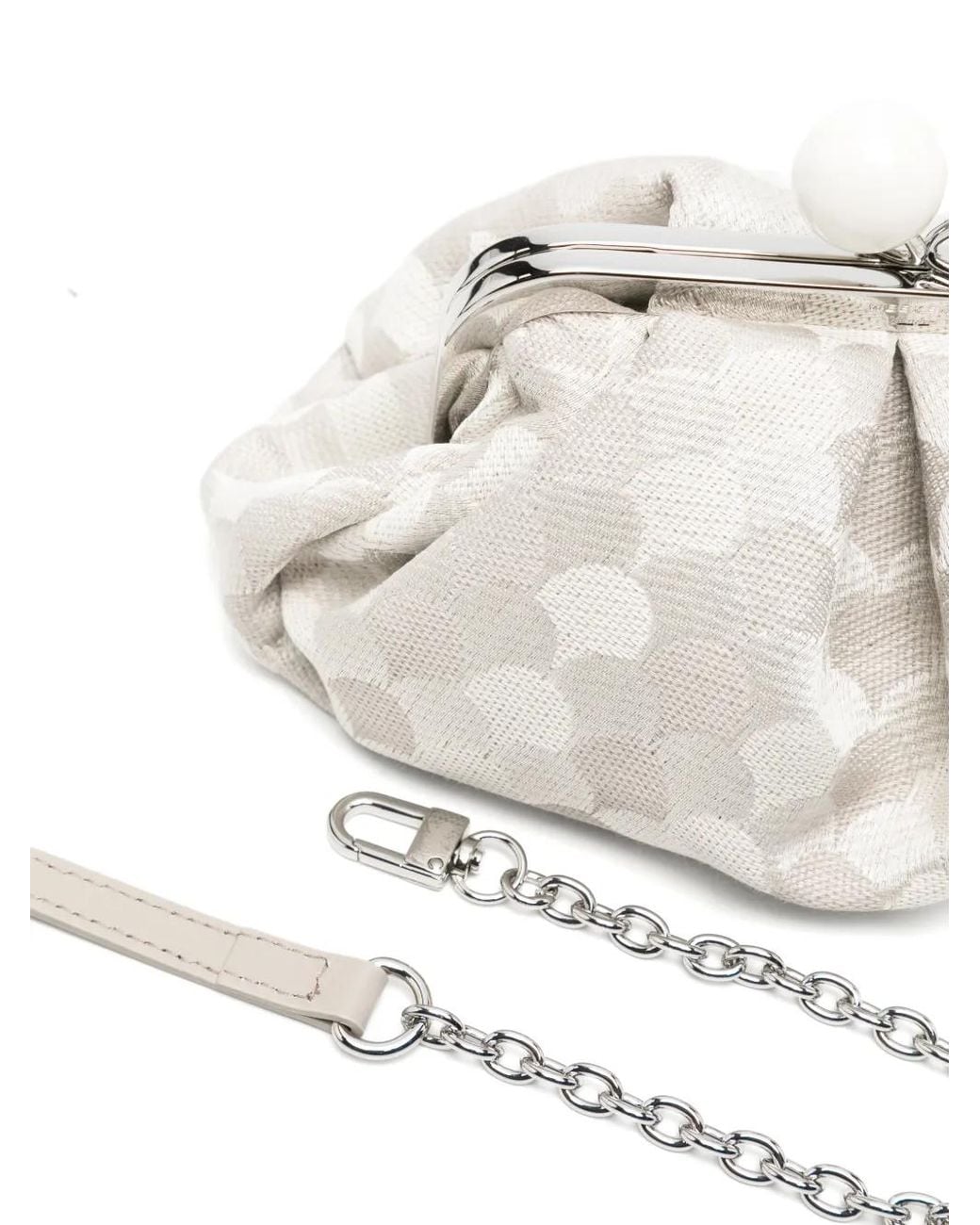 Weekend by Maxmara White Pasticcino Jacquard-Knit Shoulder Bag