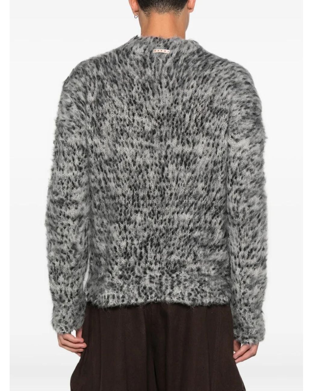 Marni Gray Round Neck Sweater for men
