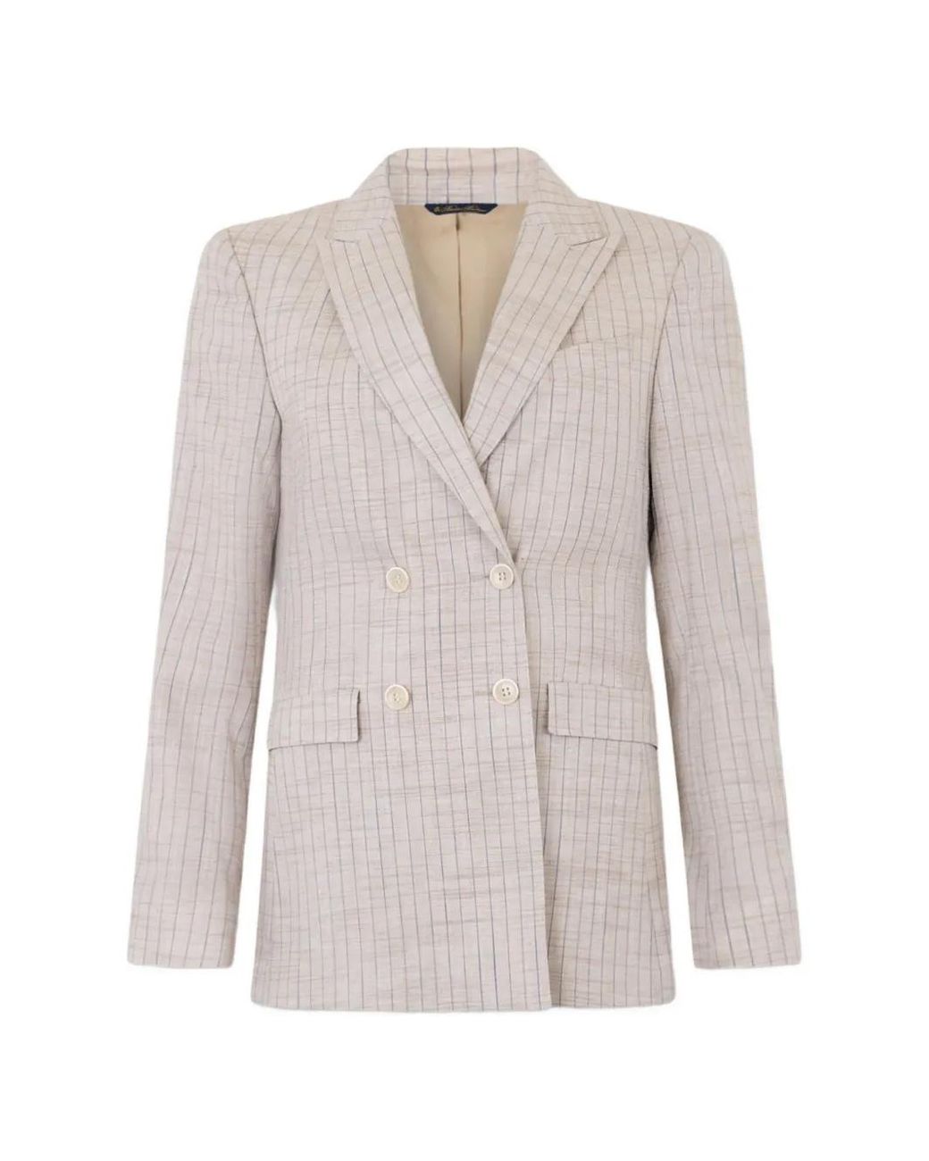 Brooks Brothers White Blazer Croisé À Fines Rayures