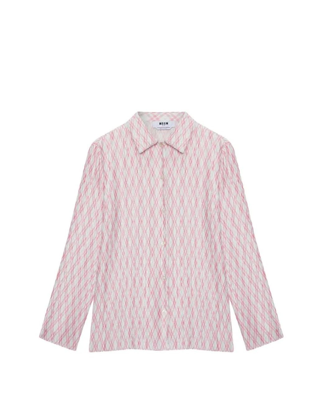 MSGM Pink Chemise À Design Plissé