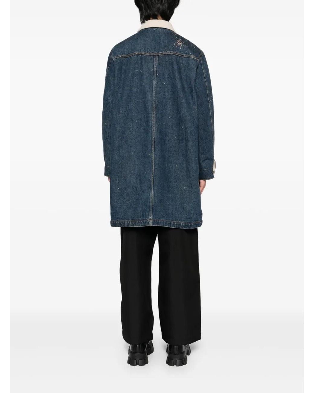 Undercover Blue Single-Breasted Coat for men
