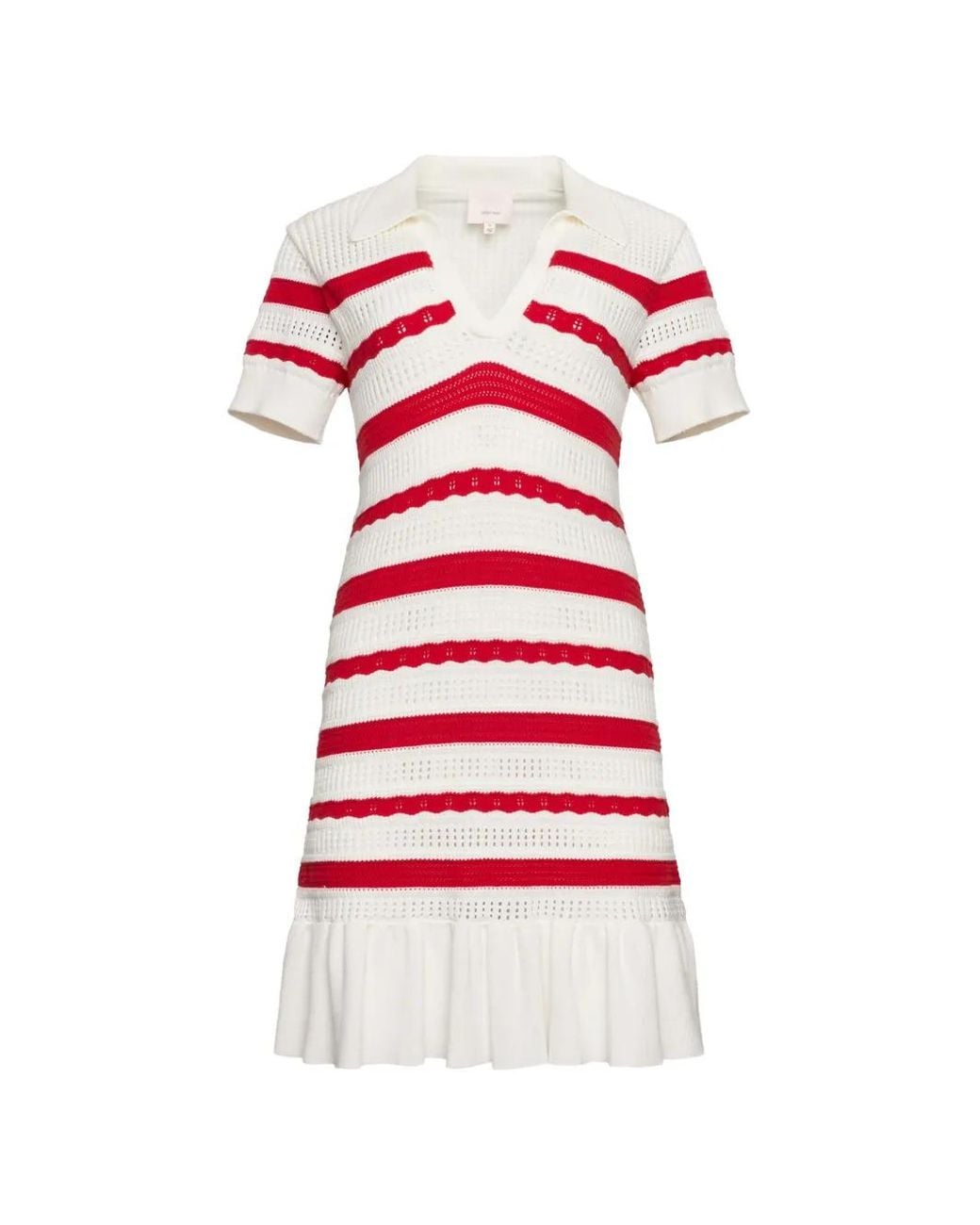 Cinq À Sept Red Striped Polo Dress