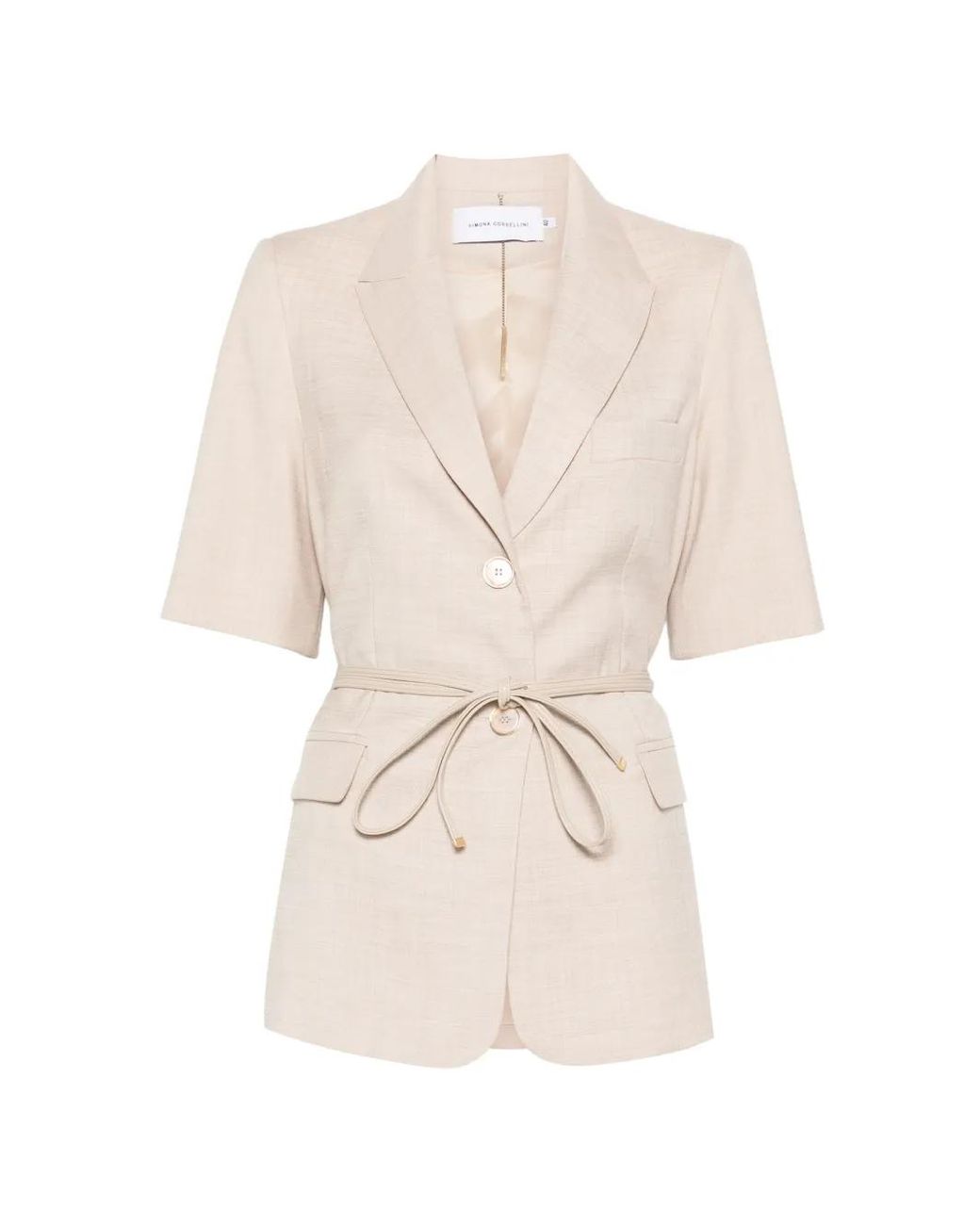 SIMONA CORSELLINI White Single-Breasted Blazer