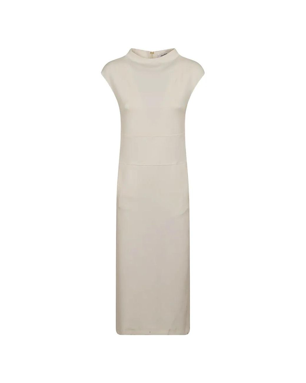 Max Mara White Panelled Cap-Sleeve Dress