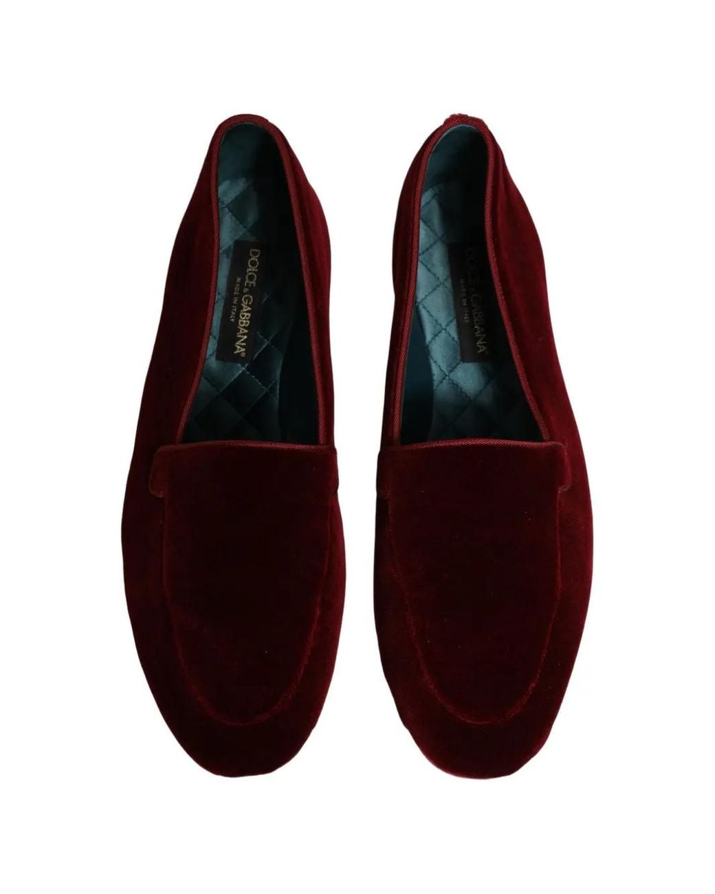 Dolce & Gabbana Red Velvet Slip-On Loafers for men