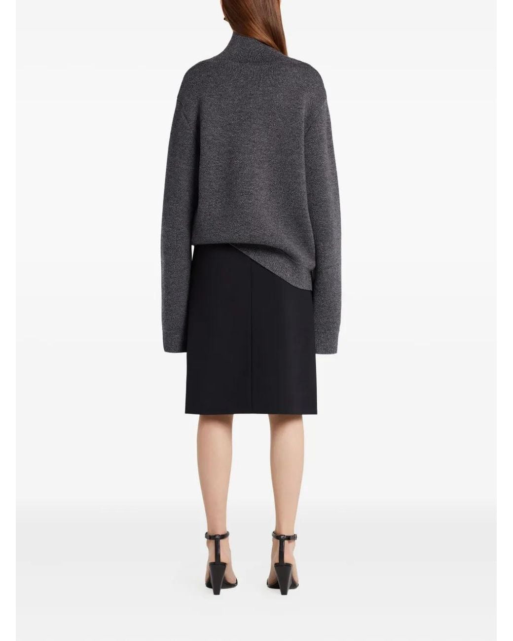 Courreges Gray High-Neck Sweater