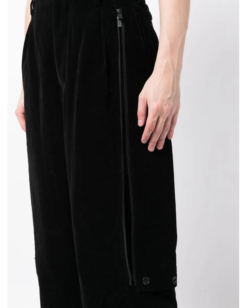 Yohji Yamamoto Gerade High-Waist-Hose in Blue für Herren