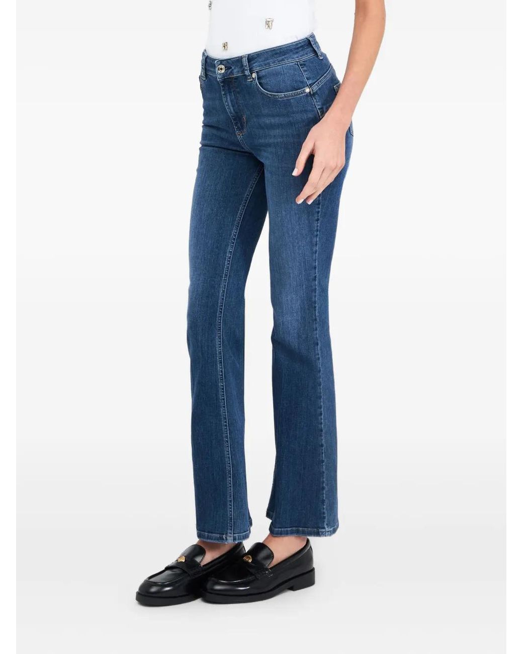 Liu Jo Blue Logo-Plaque Jeans