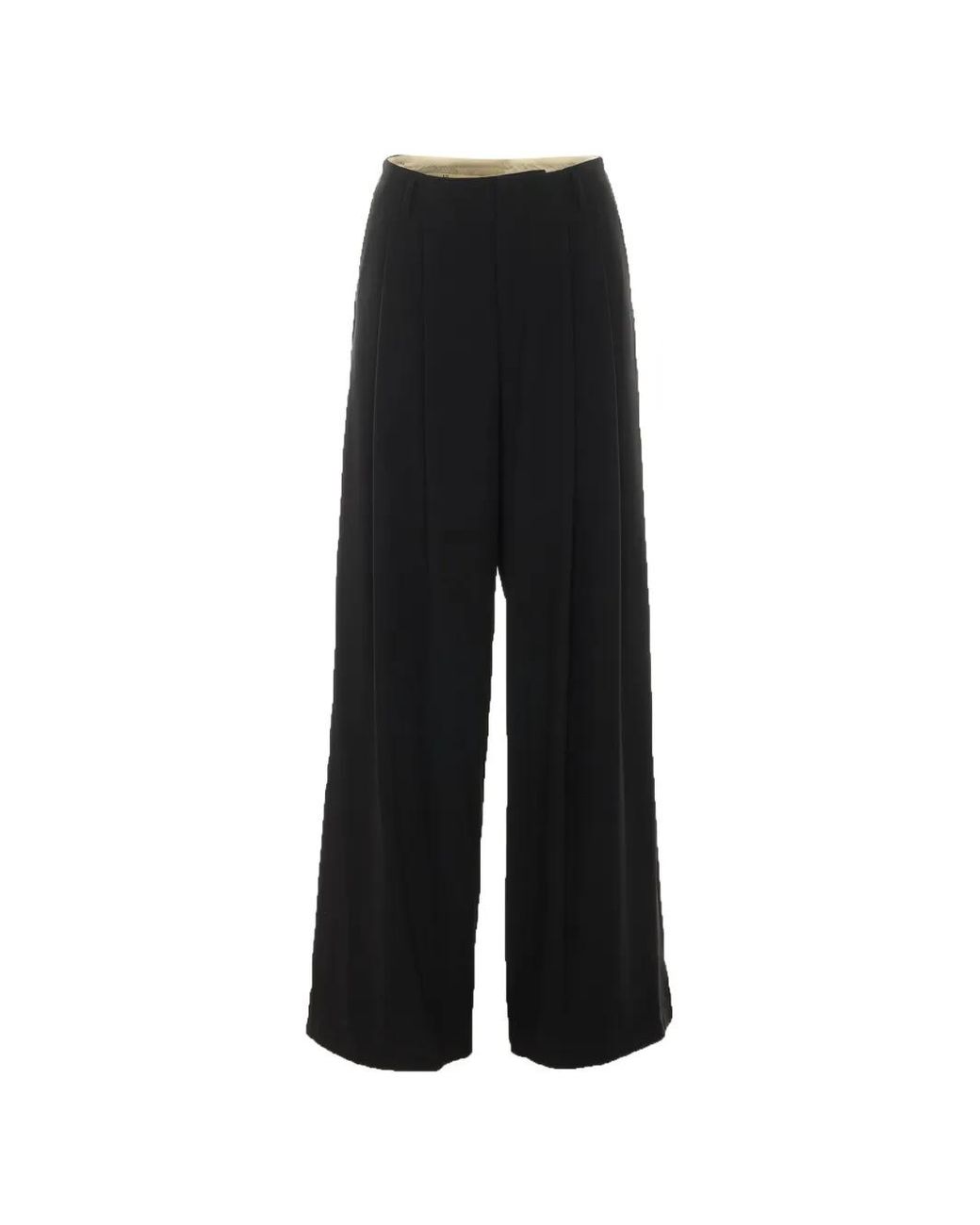 ELEH Black Pleated Wide-Leg Trousers