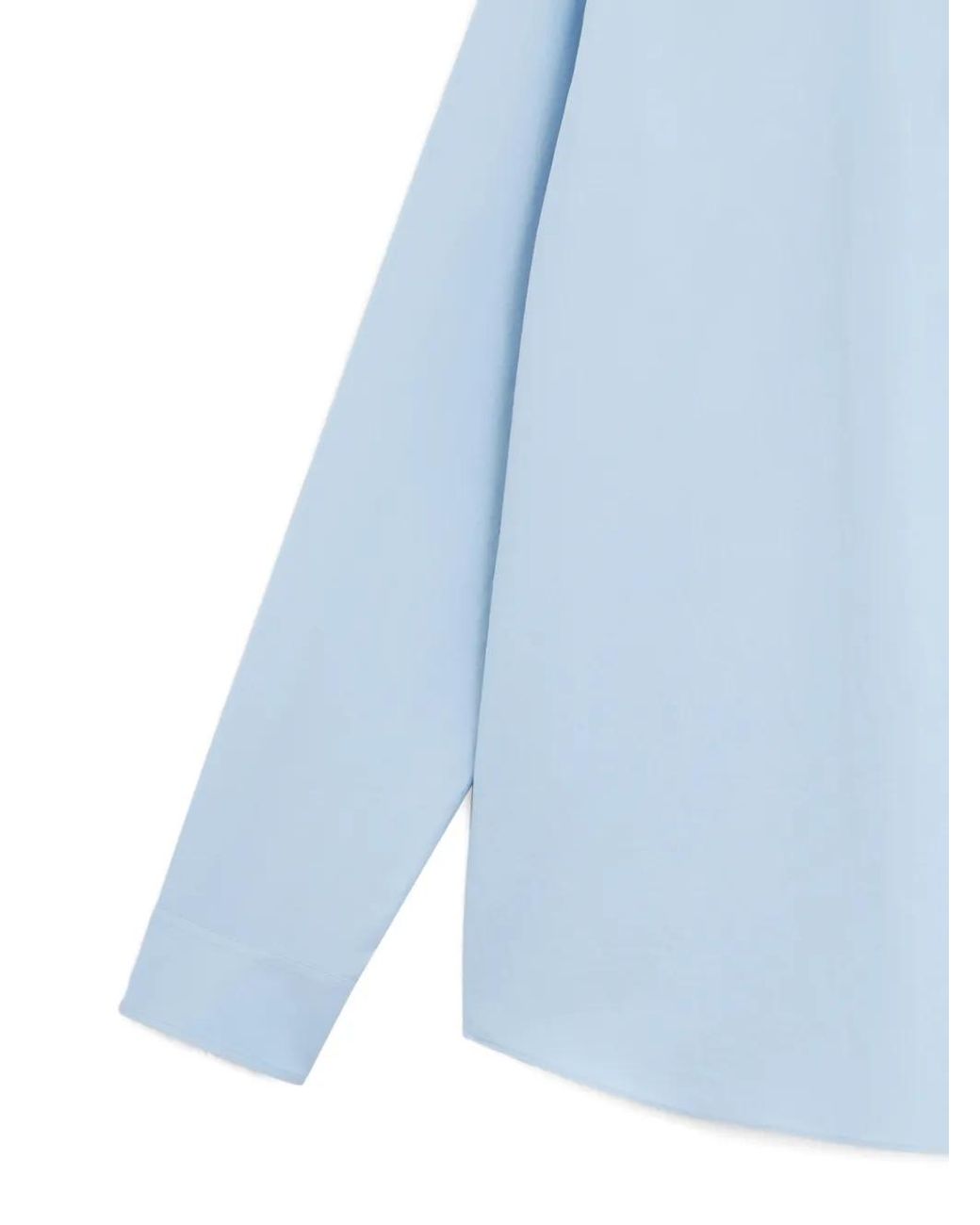 Auralee Blue Long-Sleeve Buttoned Shirt for men
