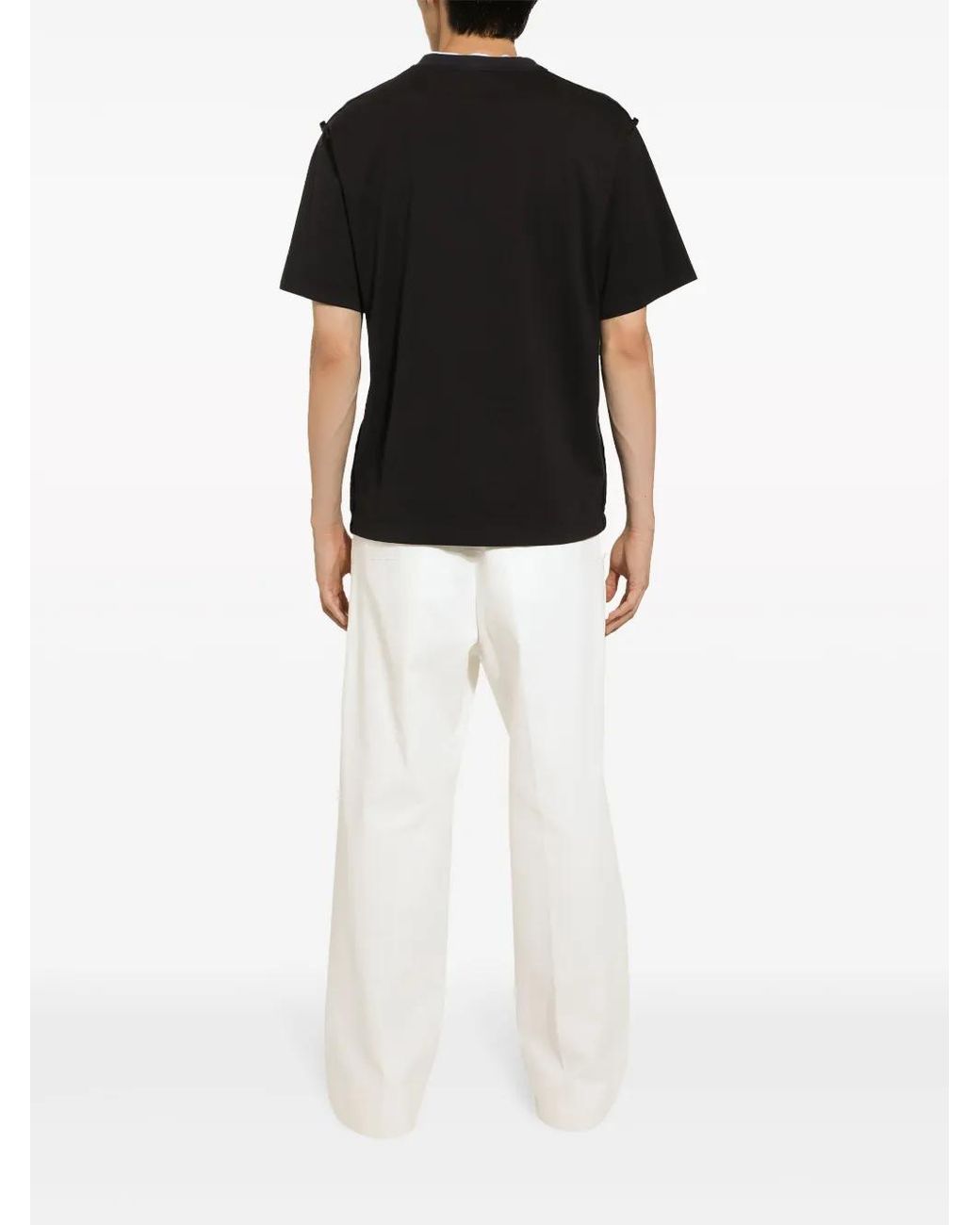 Dolce & Gabbana Black Midnight Monogram Cotton T Shirt for men