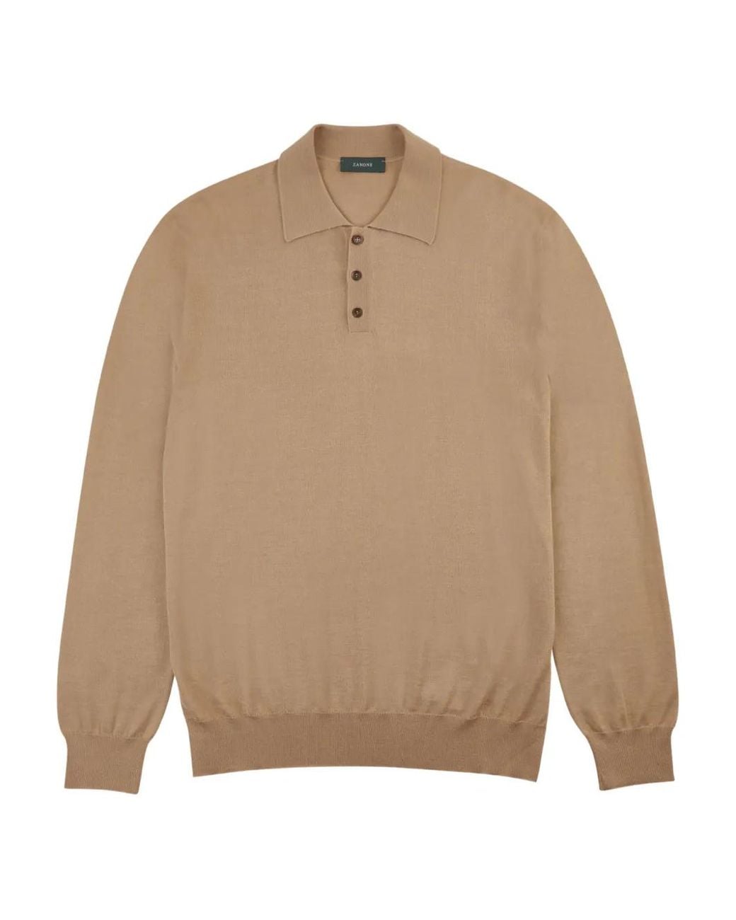 Zanone Natural Cashmere Silk Polo Shirt for men