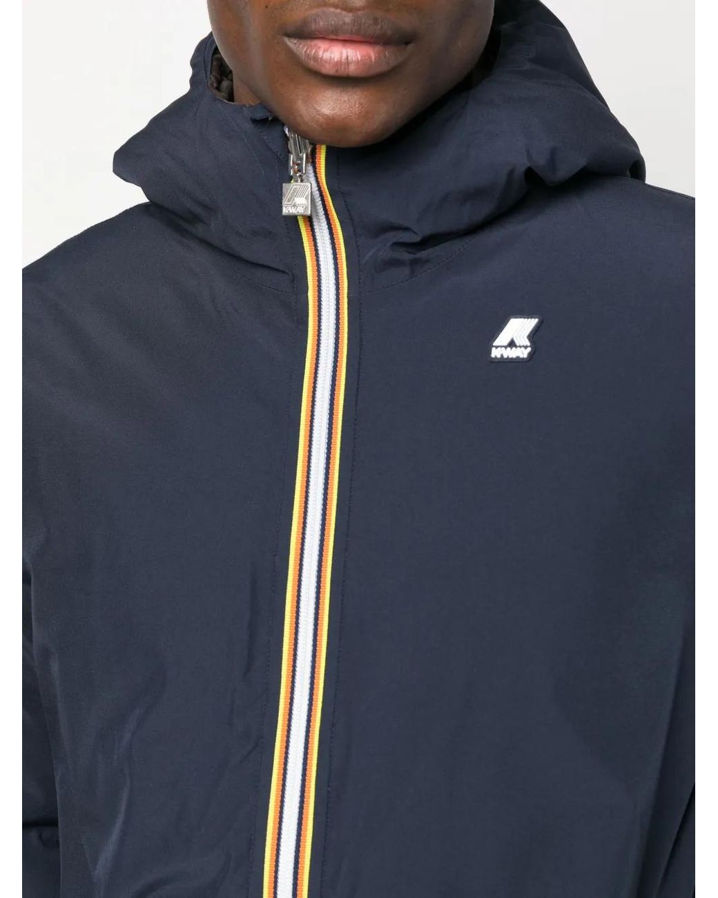 K-Way Blue Reversible Logo-Appliqué Down Jacket for men