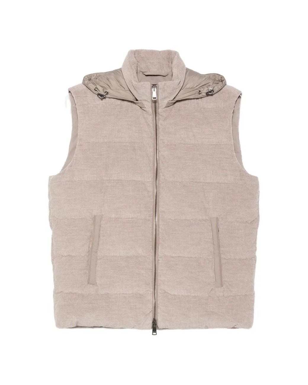 Paul & Shark Gray Quilted Corduroy Gilet for men