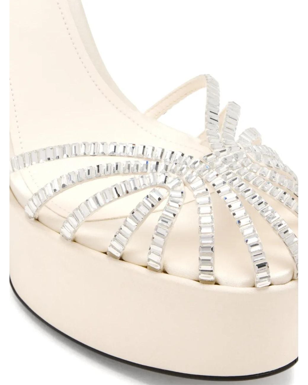 ALEVI White Eva Crystal-Embellished Platform Sandals