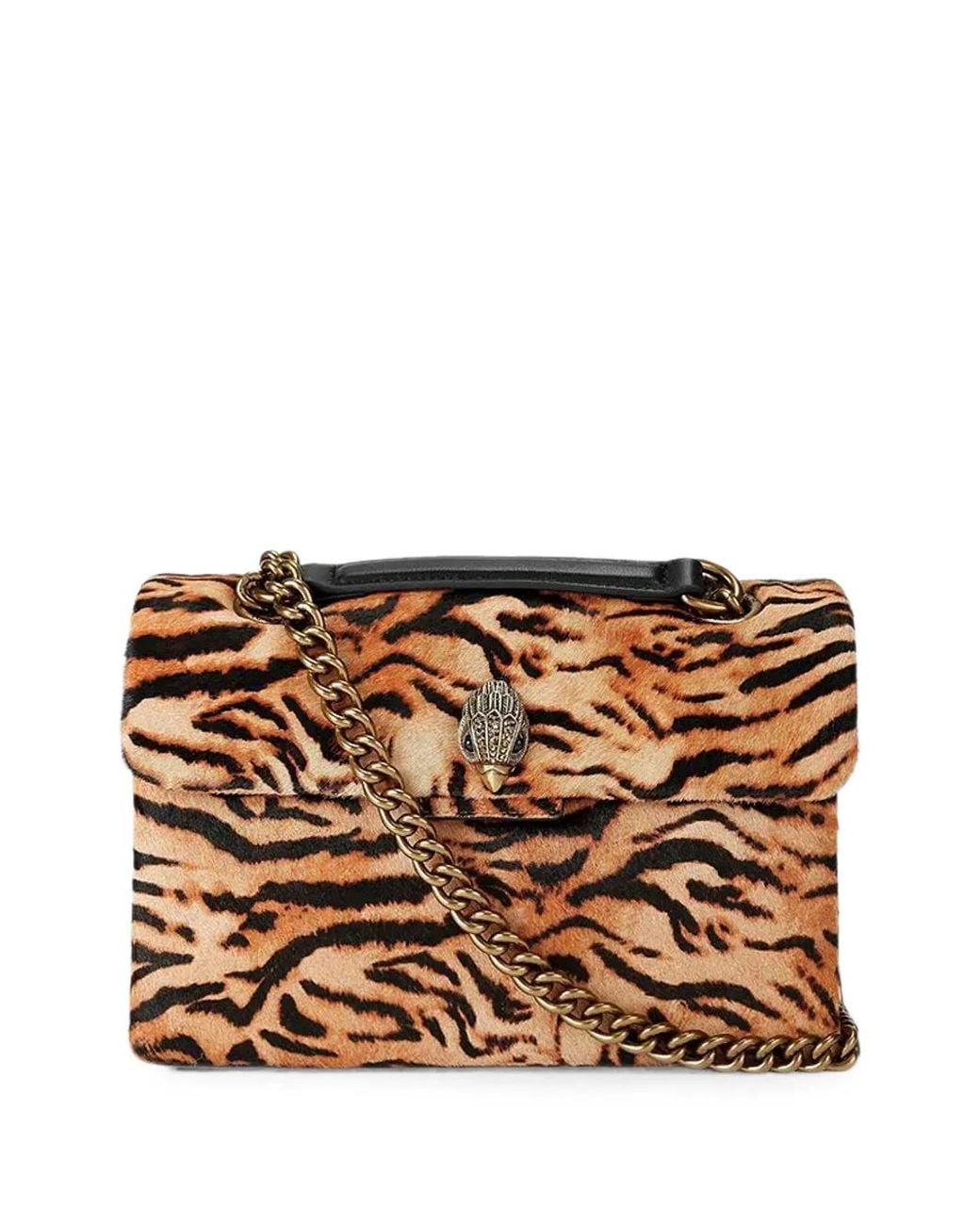 Kurt Geiger Metallic Kensington Tiger-Print Shoulder Bag