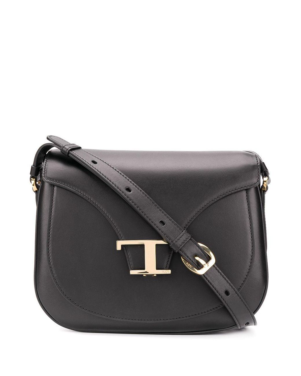 NEW Tod's Wave Black AMR Monospalla Mini Crossbody Top Handle Bag  Leather Stitch