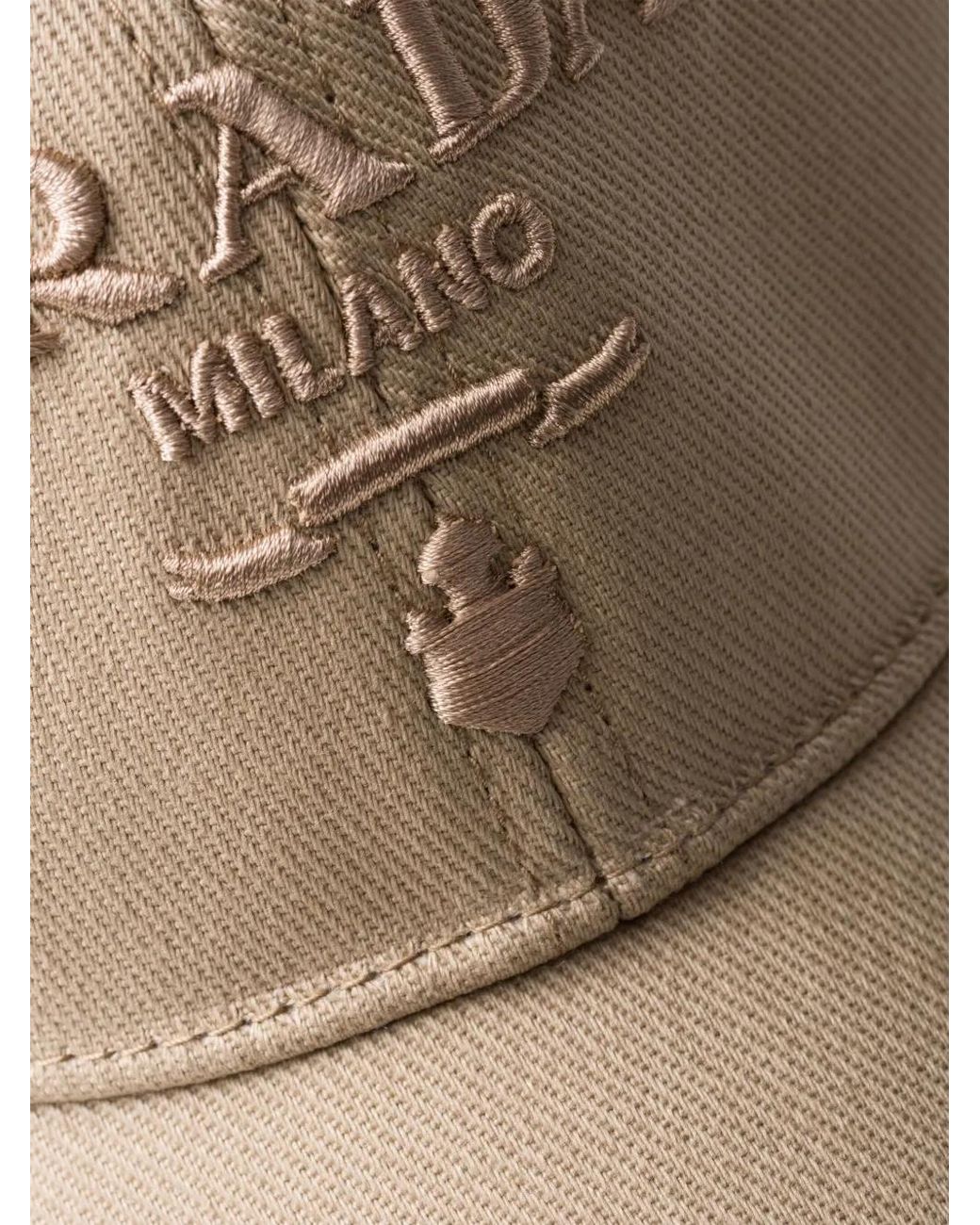 Prada Brown Drill Baseball Cap for men