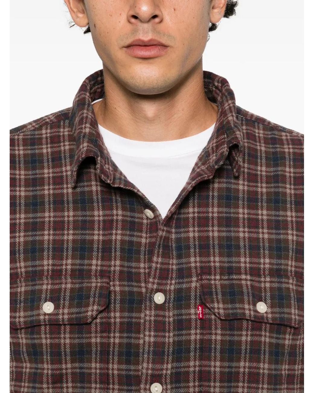 Levi's Brown Check-Pattern Flap-Pocket Shirt for men
