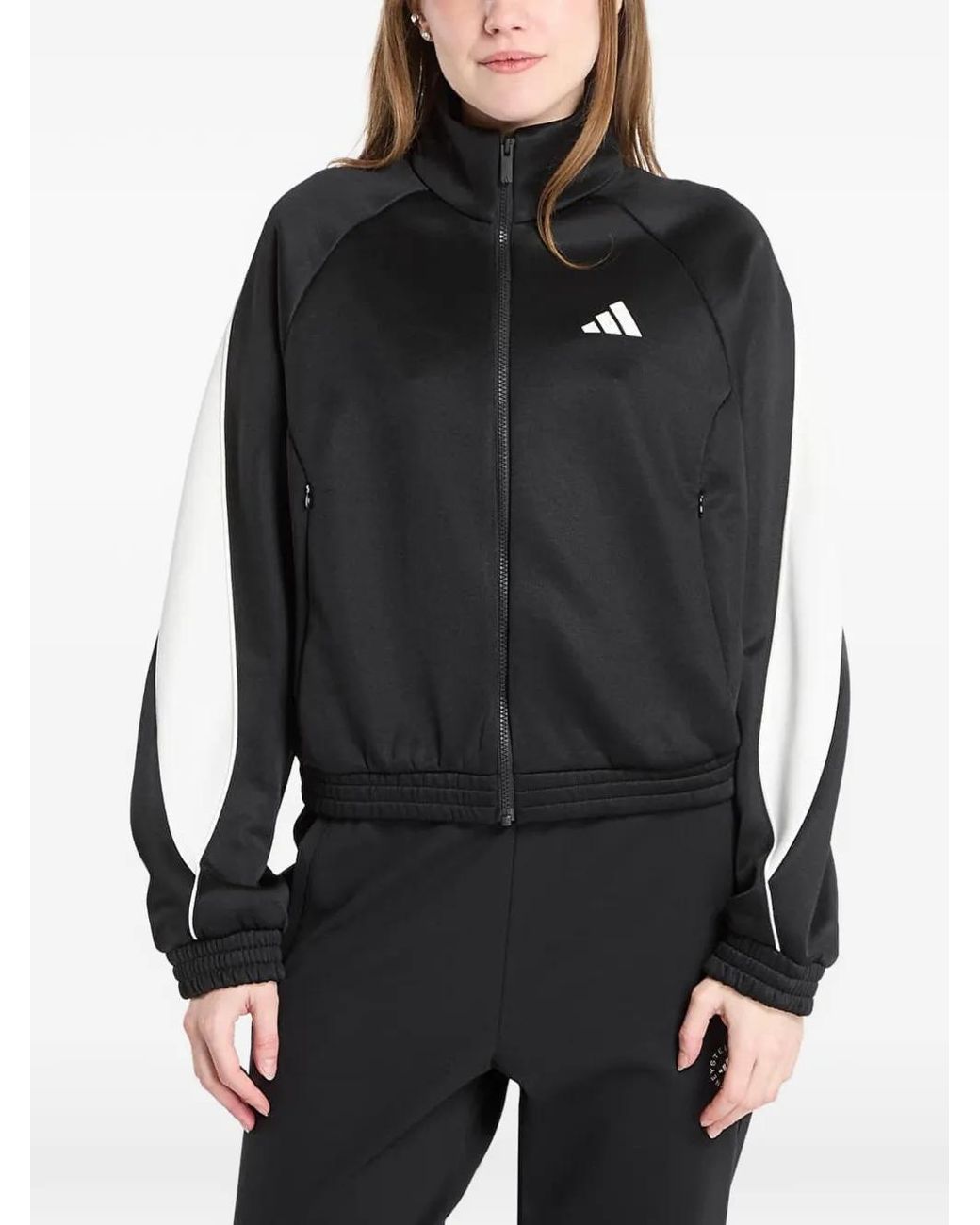 Adidas Black Stadium Logo-Print Zip-Up Sweatshirt