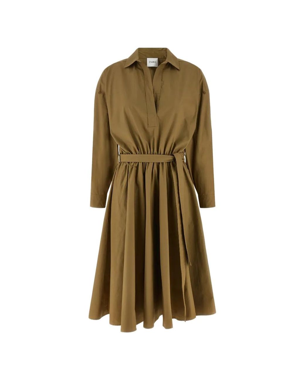 Nude Green Midikleid mit elastischer Taille