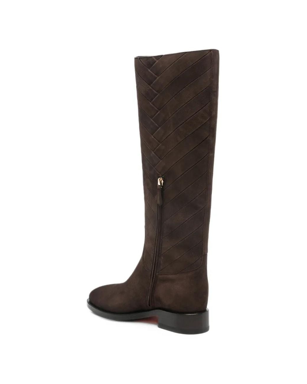 Santoni Black Braided-Panel Boots