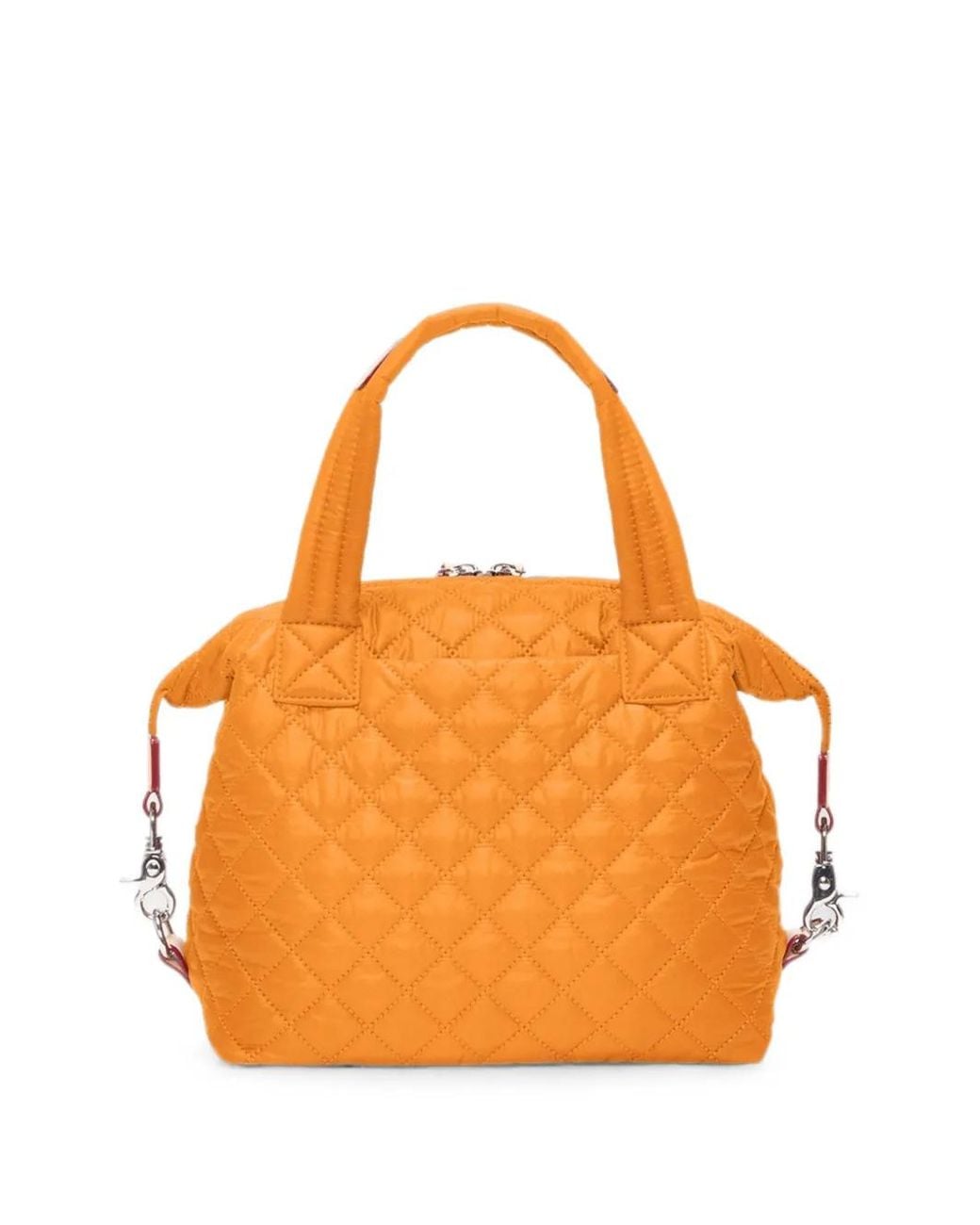 MZ Wallace Orange Small Sutton Deluxe Quilted Tote Bag