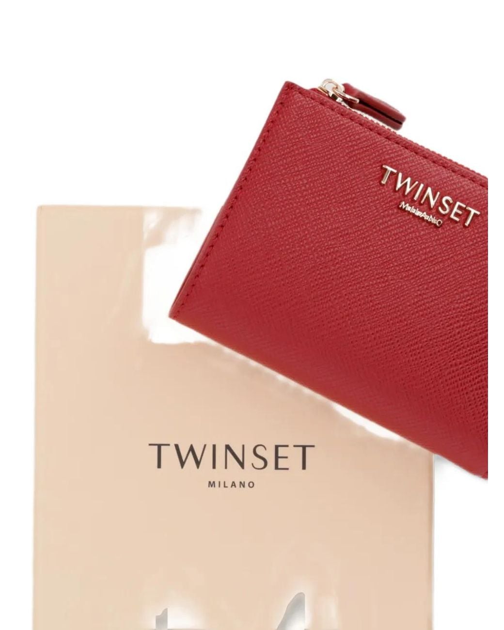 Twinset Red Logo-Plaque Wallet