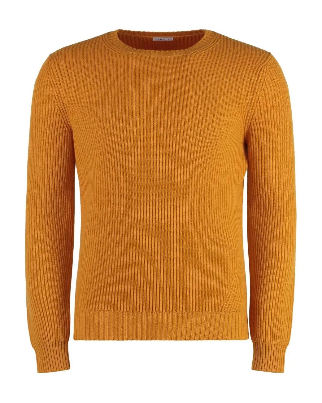 Malo Orange Pull En Cachemire À Col Rond for men