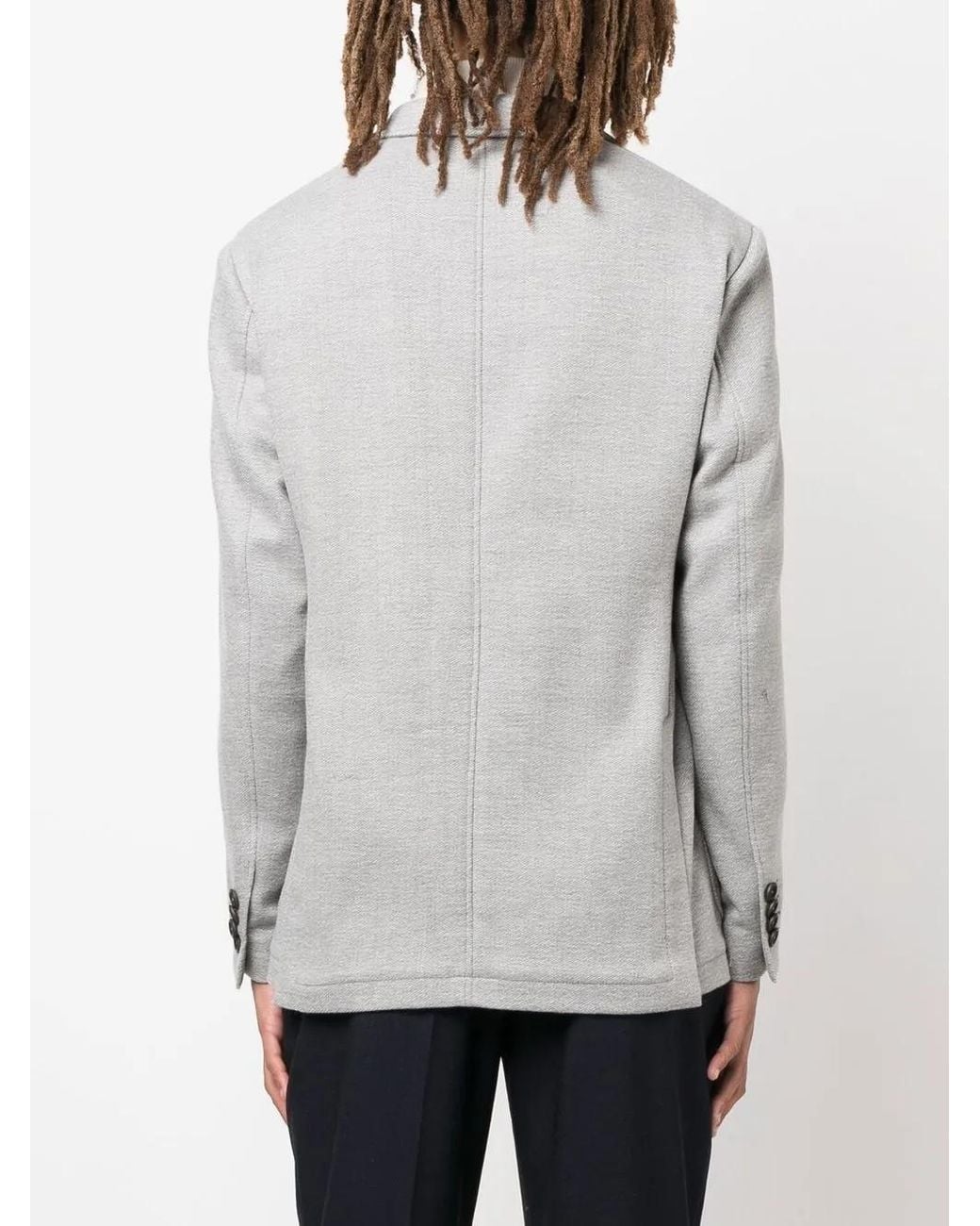 Canali Gray Single-Breasted Wool Blazer for men