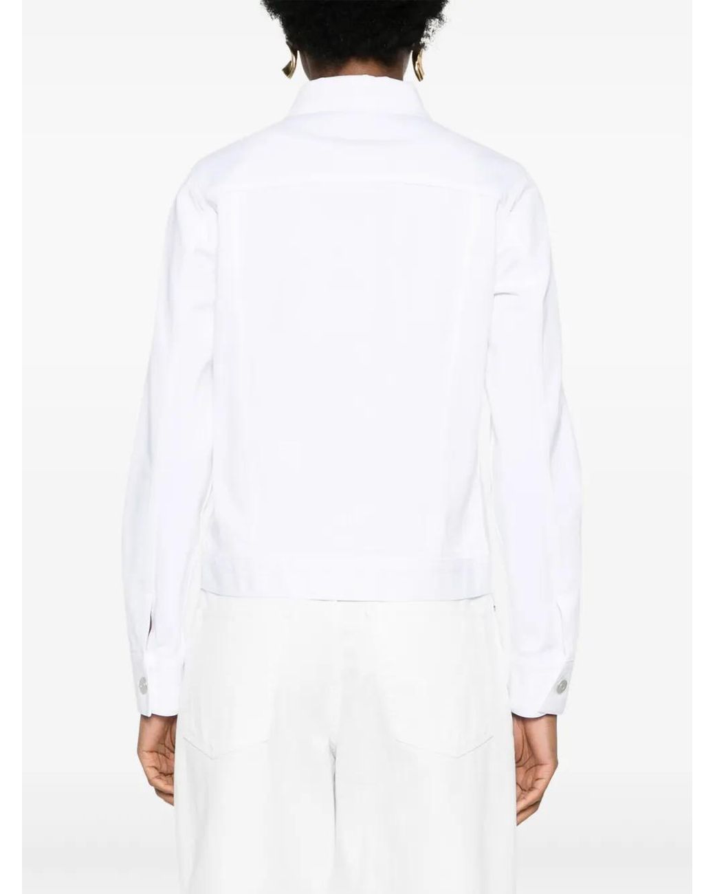 Fabiana Filippi White Button-Up Denim Jacket