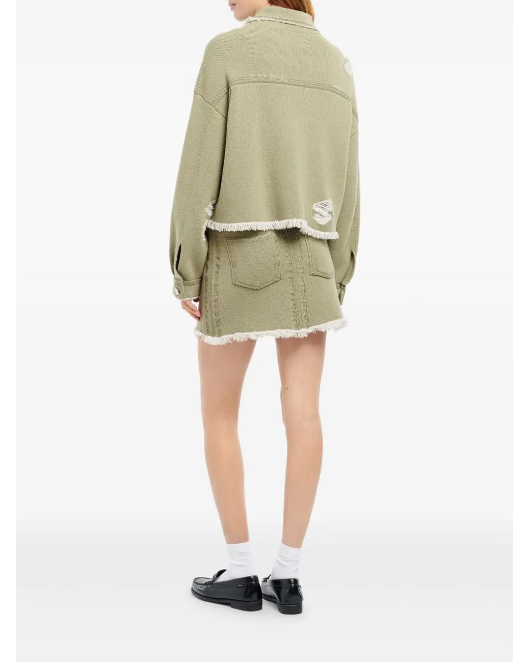 Barrie Green Denim Fringed Jacket