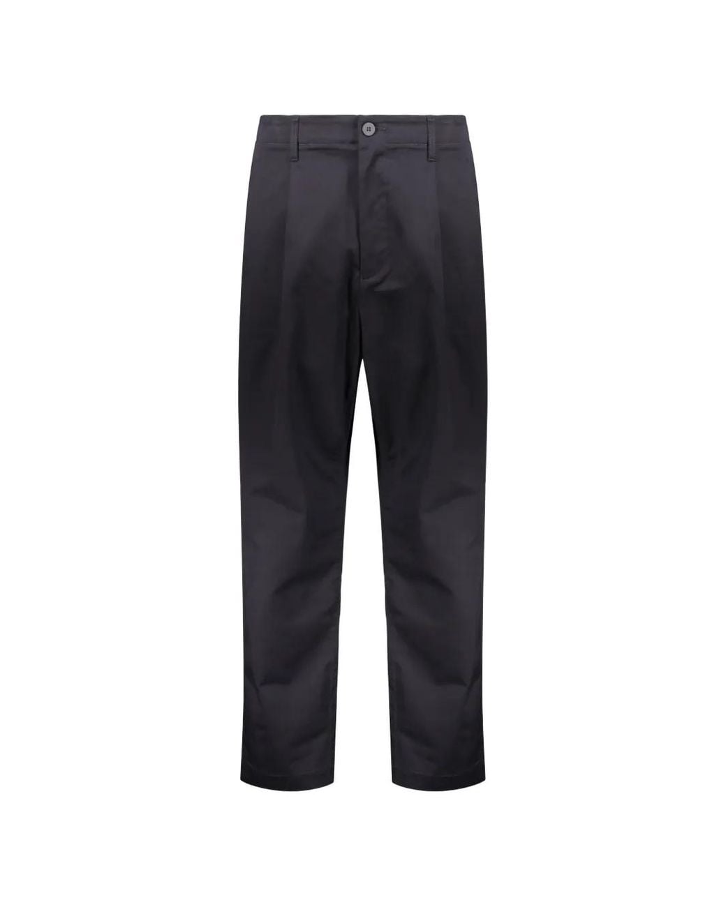EA7 Blue Pleated Straight-Leg Trousers for men