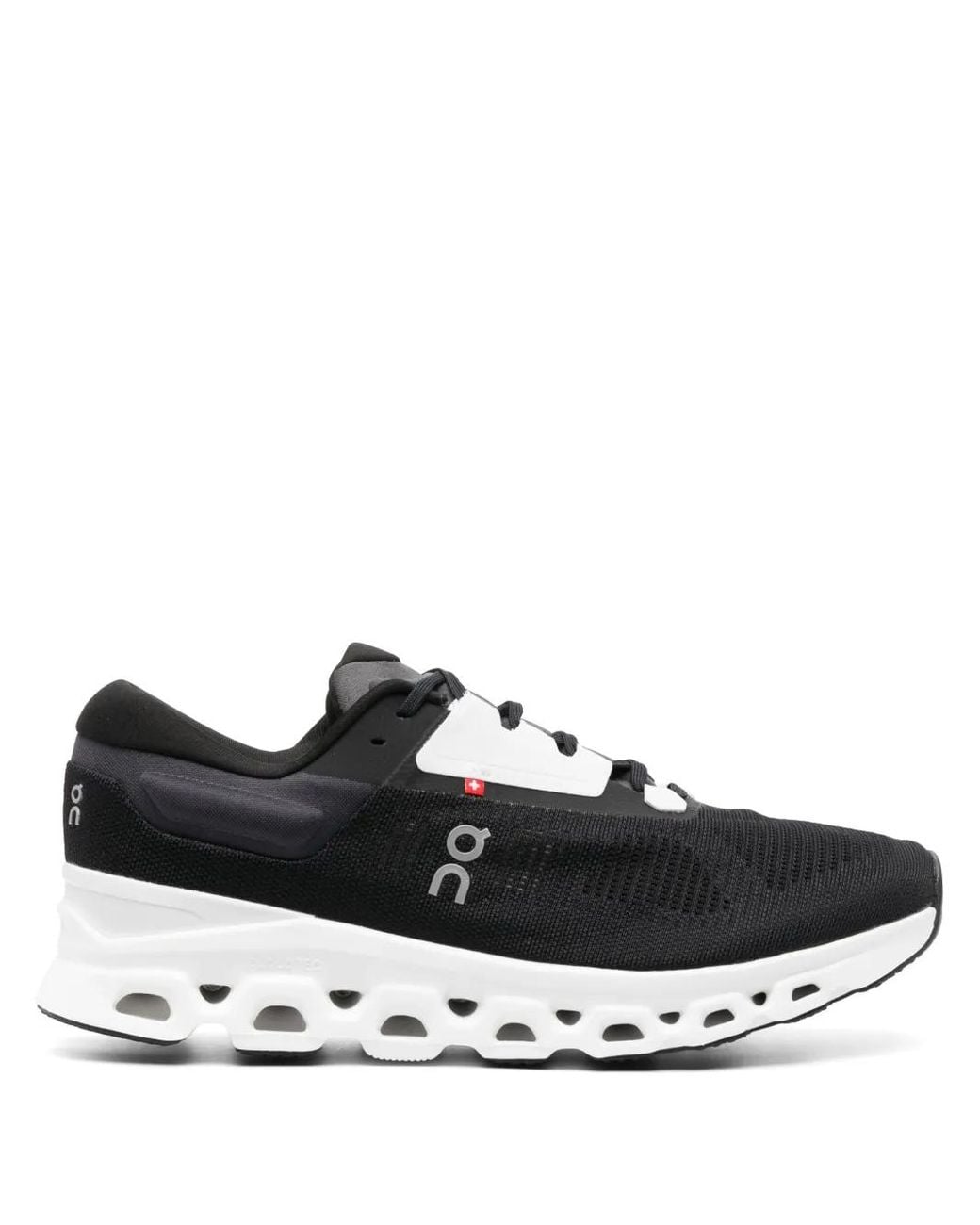 On Shoes Black Cloudstratus Running Sneakers for men