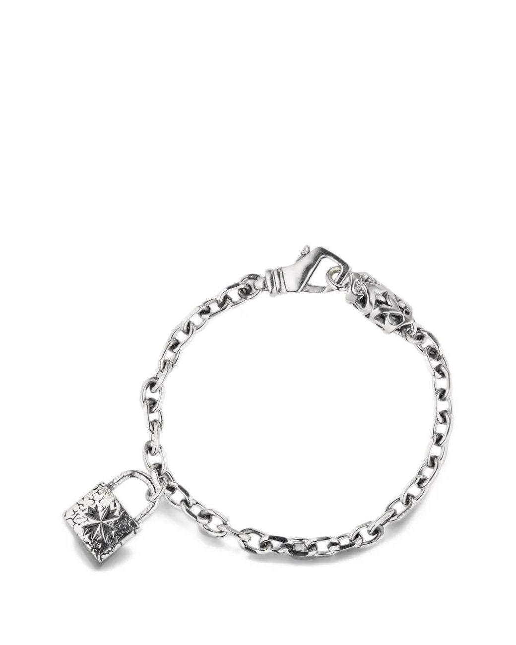 Emanuele Bicocchi Metallic Logo-Lock Chain Bracelet