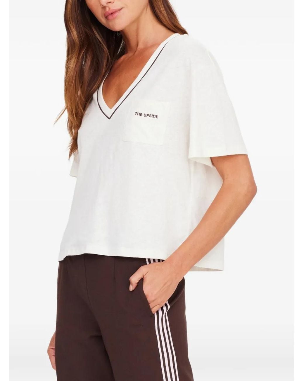 The Upside White Elina V-Neck T-Shirt