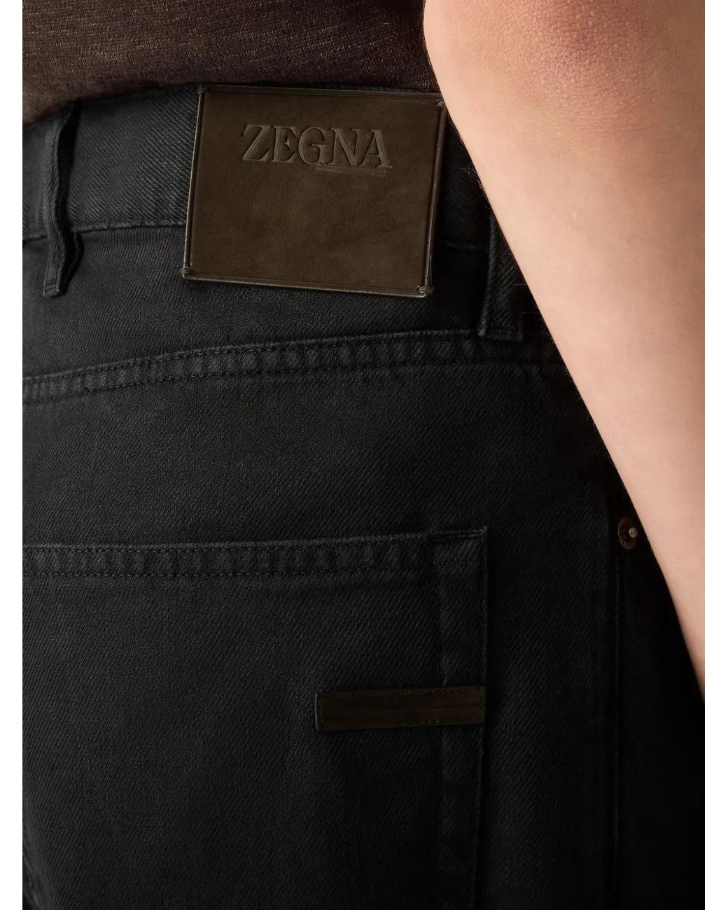 Zegna Blue Stretch Cotton And Linen Roccia Trousers for men