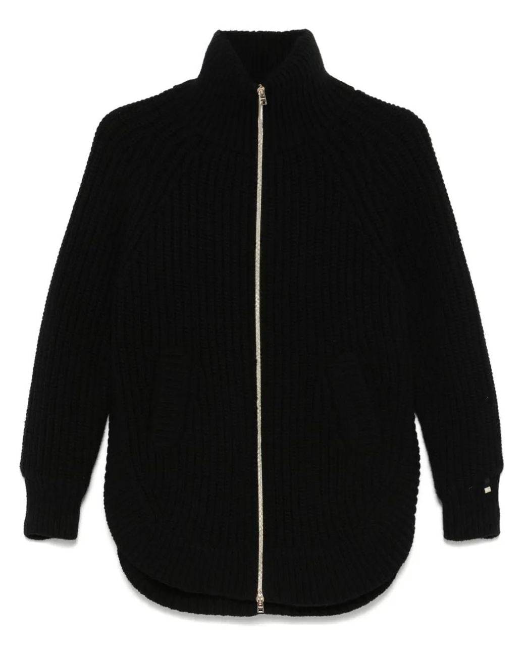 Herno Black Cardigan Mit Gestepptem Einsatz